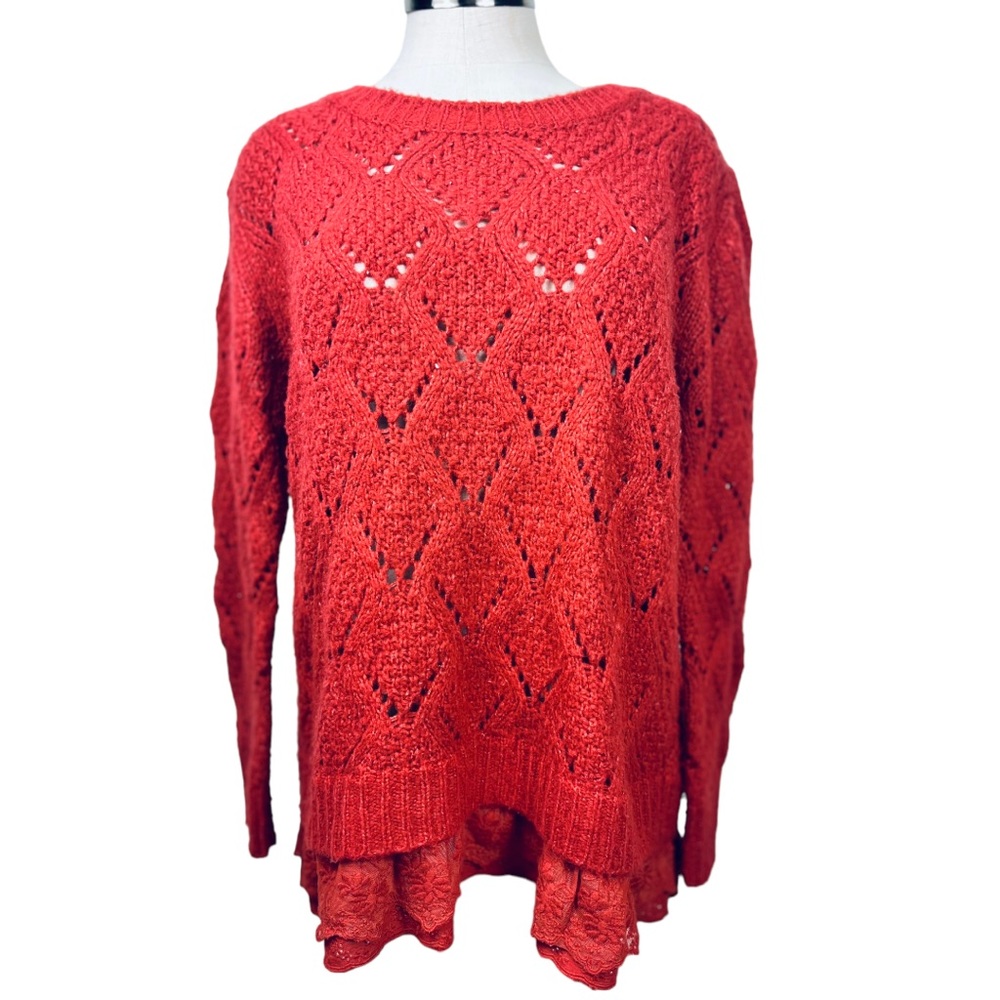 Anthropologie Lili’s Closet Burnt Orange Sweater size Medium